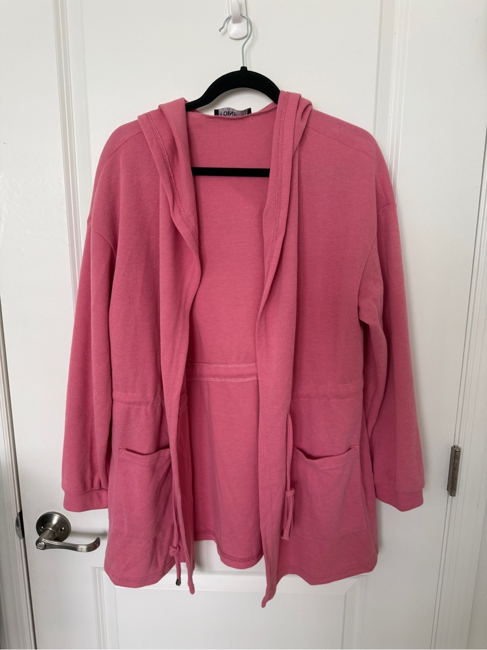 YOINS Pink Open-Front Hooded Cardigan with Pockets